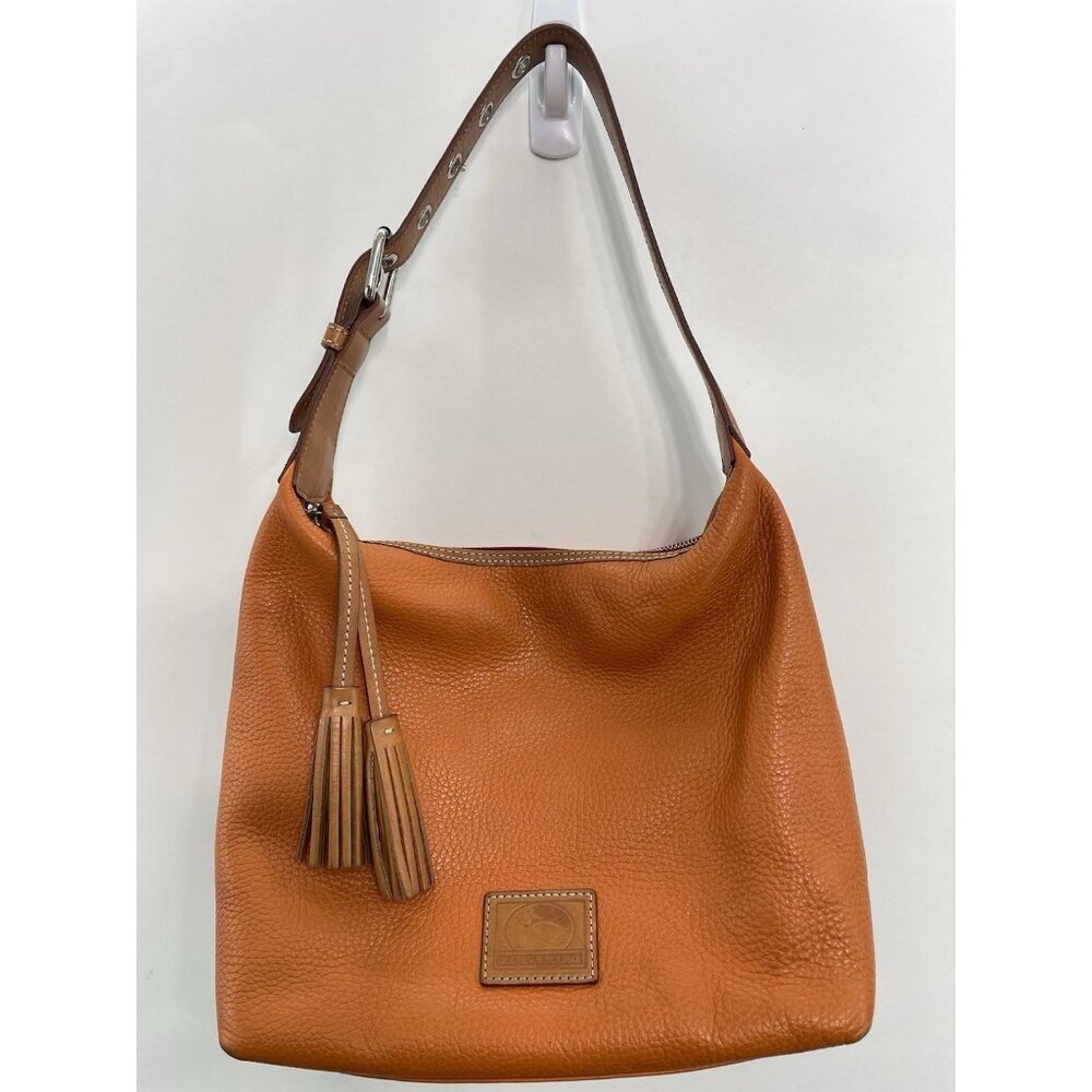 Dooney & Bourke Paige Sac Shoulder Bag Purse‎ Zip Top Pebbled Leather Orange